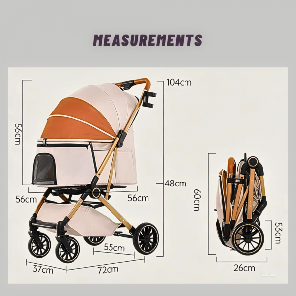Rubeku Pet Stroller (X5-2) Khaki