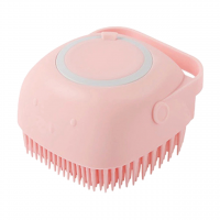 Rubeku Pet Shower Brush Silicone Massage Scrubber Pink