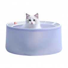 Rubeku Cat Litter Box  Frosted Anti-Splash Round Potty Blue