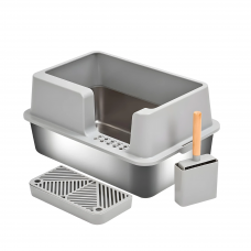 Rubeku Litter Box w/Side Entry Stainless (Stairway+Scoop) 