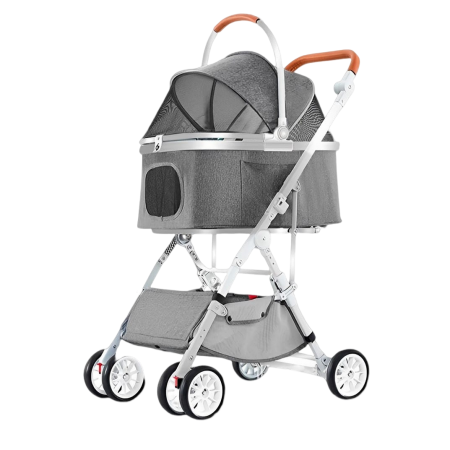 Rubeku Pet Stroller BNDC w/Carrier (8009A) Grey