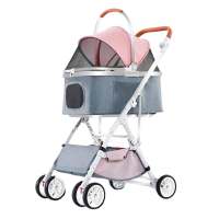 Rubeku Pet Stroller BNDC w/Carrier (8009A) Pink