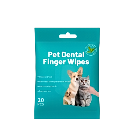 Rubeku Wipes Dental Finger Wipes for Cats & Dogs (20 pcs) x 4 packs