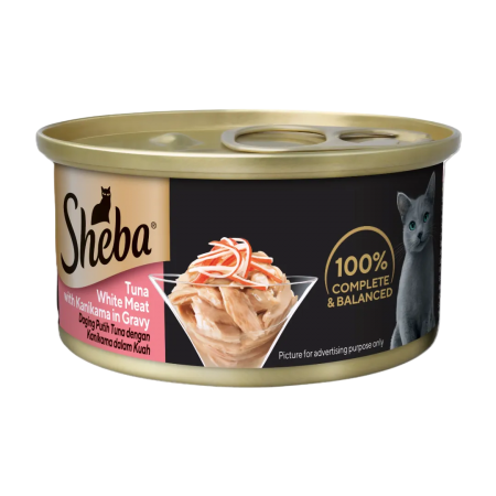 Sheba Canned Food Gravy Tuna White Meat Kanikama 85g (24 cans)