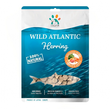 Singapaw Dog Treats Atlantic Herring Protein Button With Carrot & Apple 80g (2 packs)