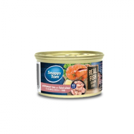 Snappy Tom Wet Food Whitemeat Tuna w/Flaked Salmon 85gx24