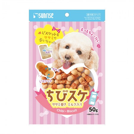 Sunrise Dog Treats Chicken Wrapped Tiny Biscuits With Milk 50g