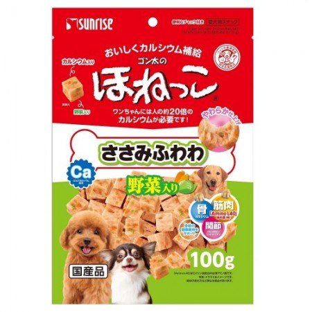 Sunrise Dog Treats Gonta's Super-soft Chic Fillet w/Calcium & Veg 100g