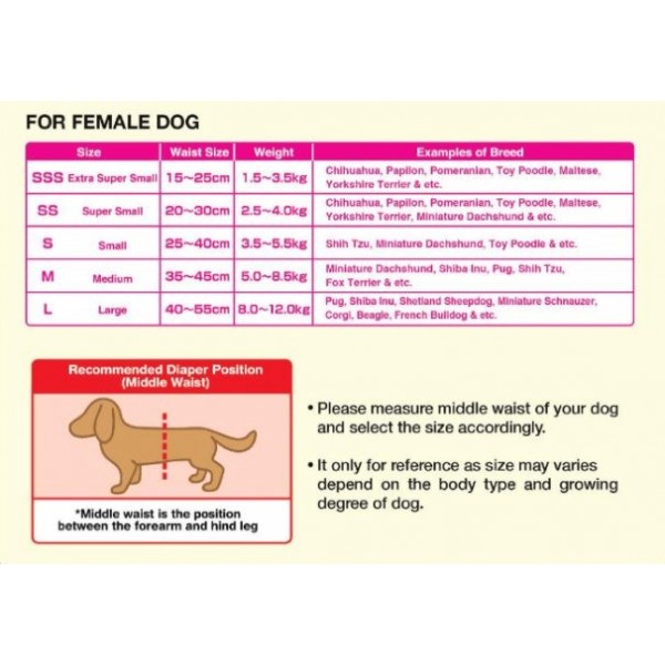 Unicharm Dog Absorbent Diaper Trial Pack Female Large (4 pcs)