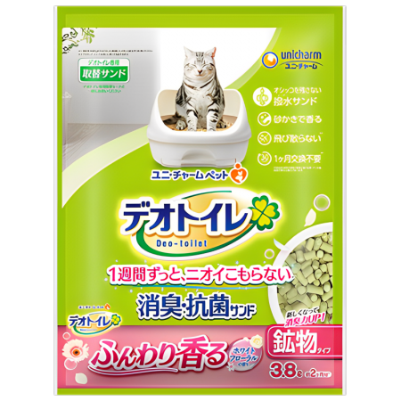 Unicharm Cat Litter Refill Zeolite White Floral Scent 3.8L