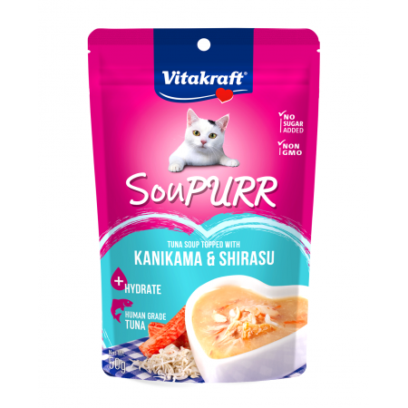 Vitakraft Cat Food Soupurr Tuna Soup With Kanikama & Shirasu 50g (24 pouches)
