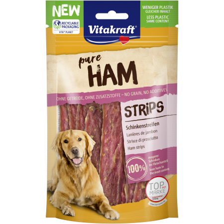 Vitakraft Dog Treats Pure Ham Strips 80g