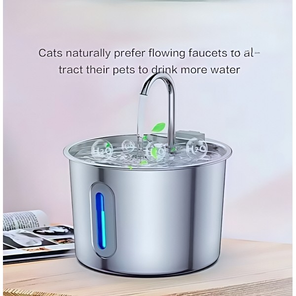 Rubeku Pet Water Fountain Stainless Steel 2.2L