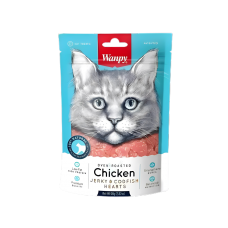 Wanpy Cat Treat Oven-Roasted Chic Jerky & Codfish Hearts 80g