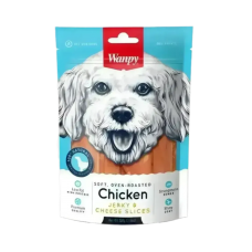Wanpy Dog Treat Oven-Roasted Chicken Jerky & Cheese 100g