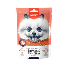 Wanpy Dog Treat Oven-Roasted Salmon & Fish Skin Bites 100g