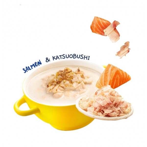 Moochie Cat Pouch Creamy Broth Salmon & Katsuobushi 40gx16