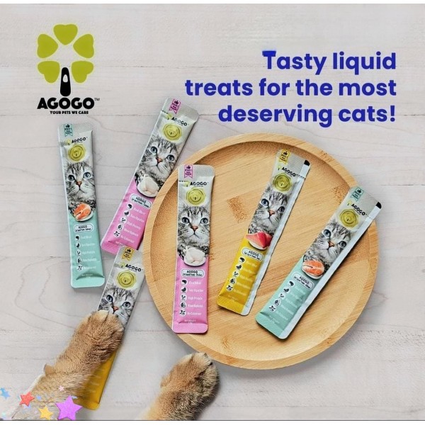 Agogo Cat Liquid Treat Chicken 12gx5sticks (3 Packs)