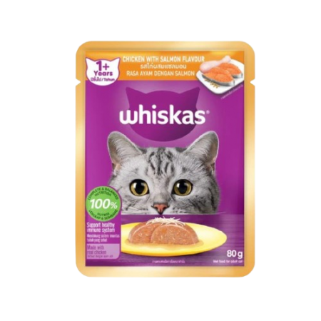 Whiskas Pouch Chicken & Salmon Adult 80g (28 Pouches)