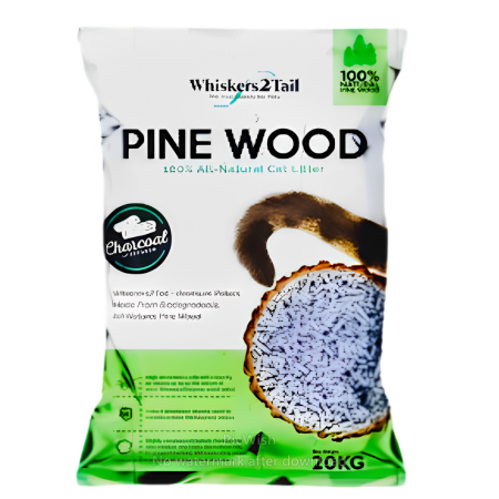 Whiskers2Tail Pine Wood Charcoal Litter 20kg (2 Packs)
