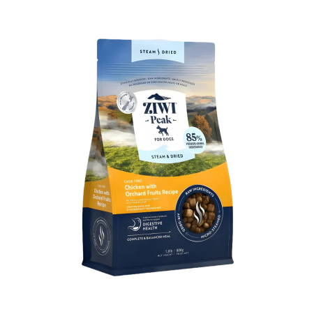 Ziwi Peak Dog Food Steam Dried Chic w/Orchard Fruits 800g