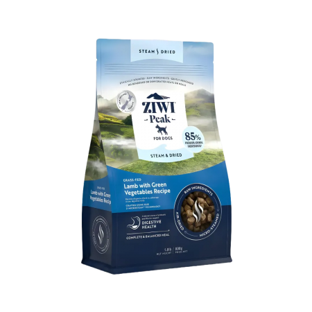 Ziwi Peak Dog Food Steam Dried Lamb w/Green Vegetables 800g