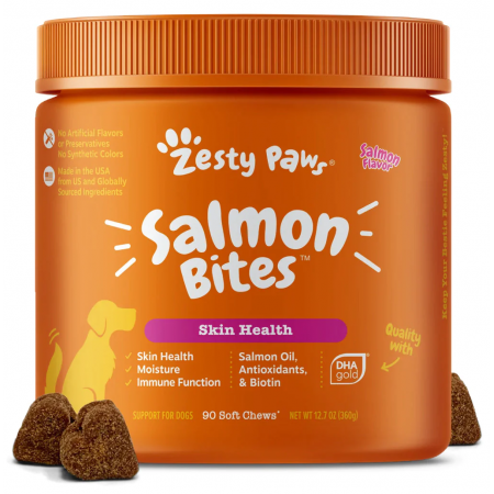 Zesty Paws Dog Salmon Bites 90 Soft Chews