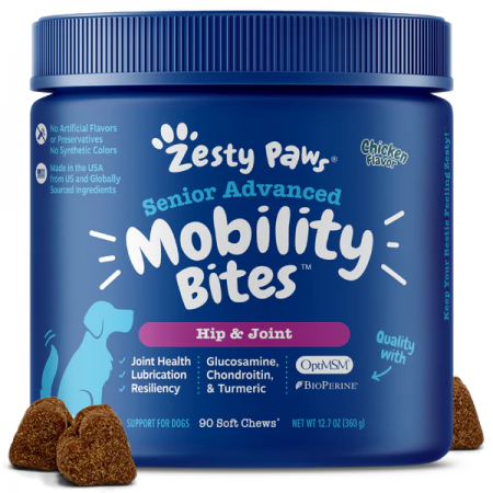 Zesty Paws Dog Senior Advanced Mobility Bites Chicken 90 Soft Chews