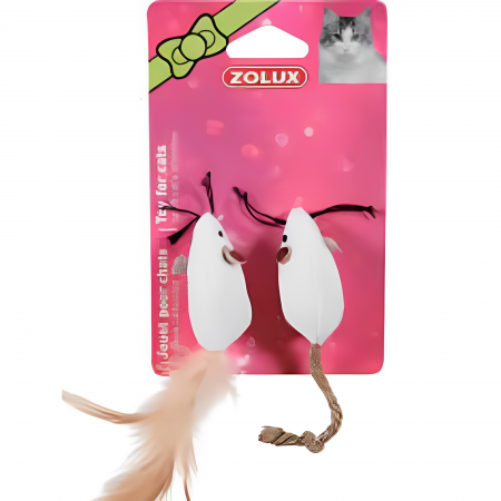 Zolux Cat Toy Canvas Mouse Pack of 2 White