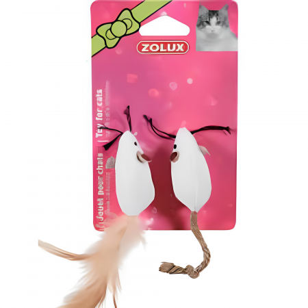 Zolux Cat Toy Duo Mouse White