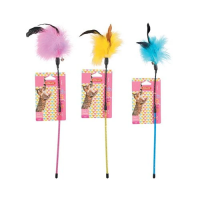 Zolux Cat Toys Feather Fishing Rod Assorted