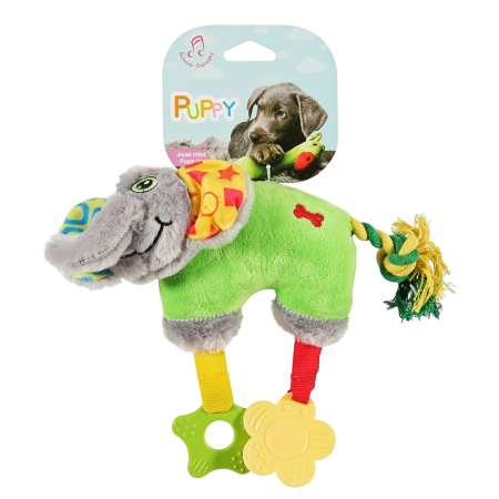 Zolux Dog Toy Plush Elephant for Puppy Green