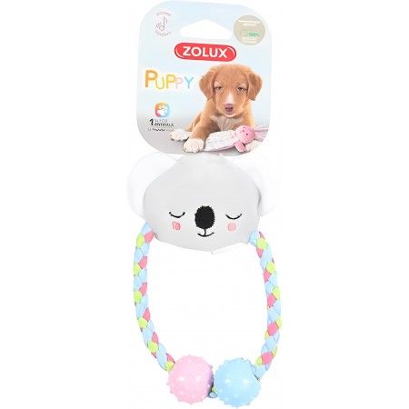 Zolux Dog Toy Tiny Plush Koala Rope For Puppy Grey