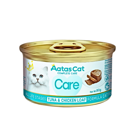 Aatas Cat Canned Food Complete Care Tuna & Chicken Loaf 80g x24