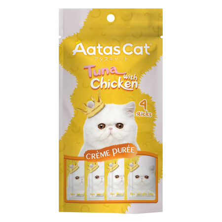 Aatas Cat Creme Puree Tuna with Chicken 14g x 4's (3 Packs)