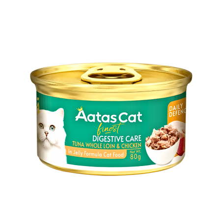 Aatas Cat Canned Food Finest Daily Defence Digestive Care Tuna Whole Loin & Chic 80g x24