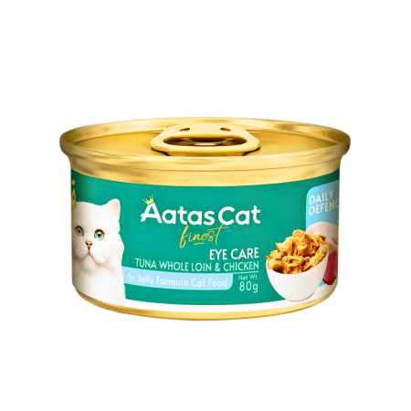 Aatas Cat Canned Food Finest Daily Defence Eye Care Tuna Whole Loin & Chic 80g x24