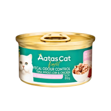 Aatas Cat Canned Food Finest Daily Defence Fecal Odour Control Tuna Whole Loin & Chic 80g