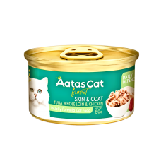 Aatas Cat Canned Food Finest Daily Defence Skin & Coat Tuna Whole Loin & Chic 80g