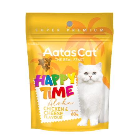 Aatas Cat Happy Time Aloha Chicken & Cheese Cat Treats 60g