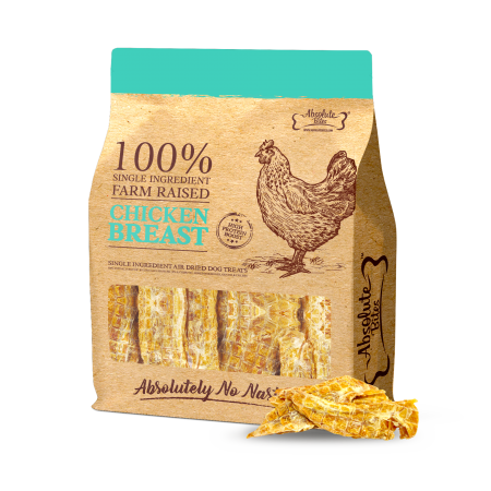 Absolute Bites Dog Treats Chew Air Dried Chicken Breast 450g