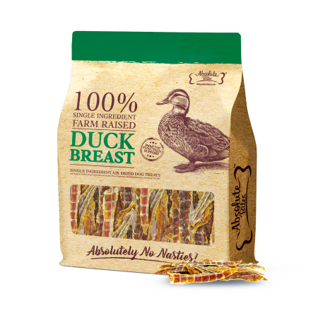 Absolute Bites Dog Treats Chew Air Dried Duck Breast 350g