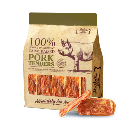 Absolute Bites Dog Treats Chew Air Dried Pork Tenderloin 250g