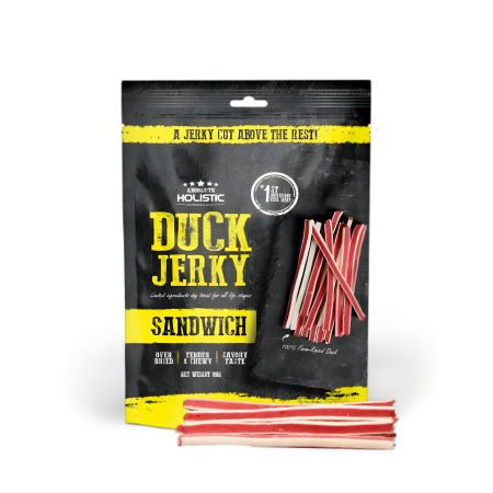 Absolute Holistic Dog Treat Jerky Duck Sandwich 100g