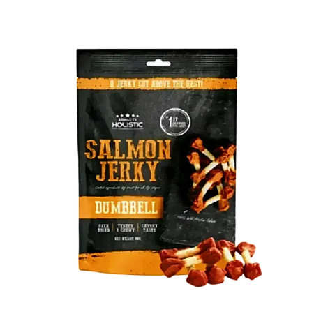 Absolute Holistic Dog Treat Jerky Salmon Dumbbell 100g x 3