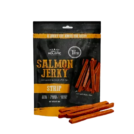 Absolute Holistic Dog Treat Jerky Salmon Strip 100g x 3