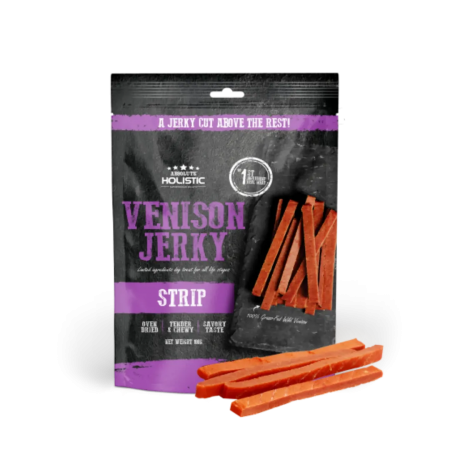 Absolute Holistic Dog Treat Jerky Venison Strip 100g x3