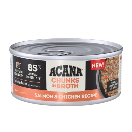 Acana Cat Canned Food Chunks In Broth Salmon & Chic 155g