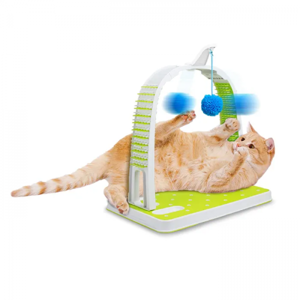 AFP Cat Toy Interactive Scratching Arch with Grooming Brush