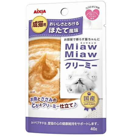 Aixia Cat Pouch  Miaw Miaw Cream Scallop 40g